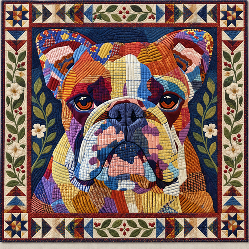 Patchwork Bulldog TD141026934 Quilt Blanket