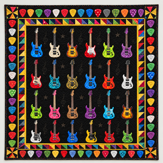 Electric Guitars And Colorful Picks TD141026436 Quilt Blanket