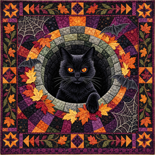Black Cat Haunted Well TD141026948 Quilt Blanket