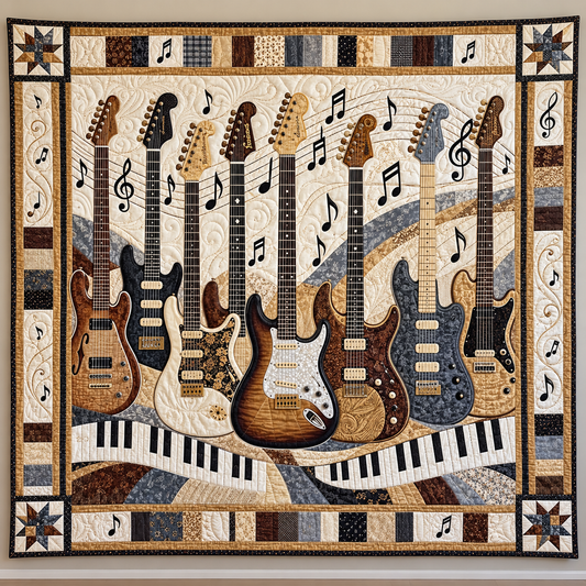 Electric Guitars And Musical Notes TD141026462 Quilt Blanket