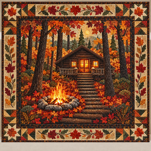 Autumn Cabin Glow TD141026980 Quilt Blanket