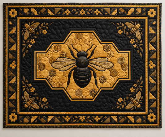 Golden Honeybee Medallion TD141026492 Quilt Blanket
