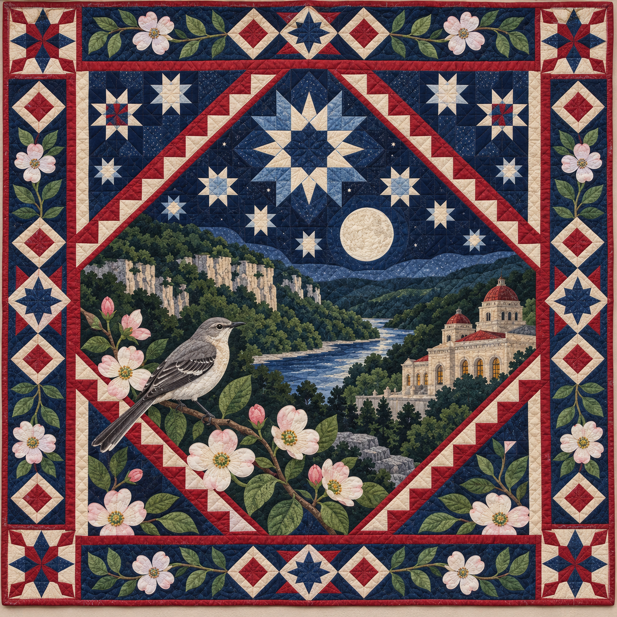 Arkansas Night Garden TD181026425 Quilt Blanket