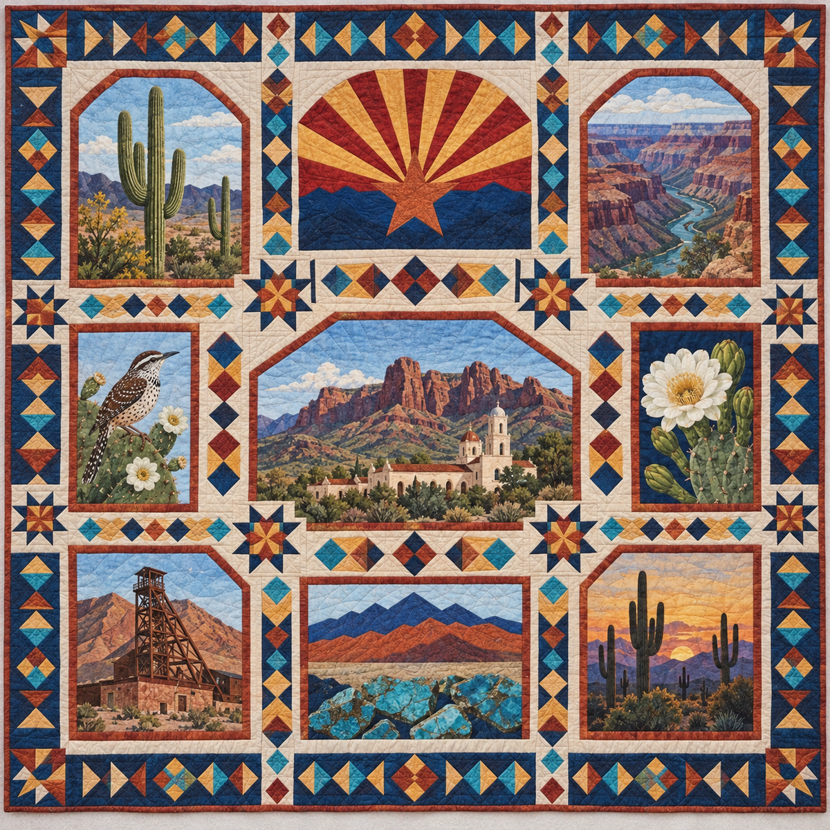 Arizona Landmark Windows TD181026433 Quilt Blanket