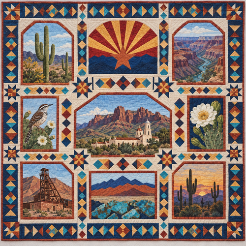Arizona Landmark Windows TD181026433 Quilt Blanket