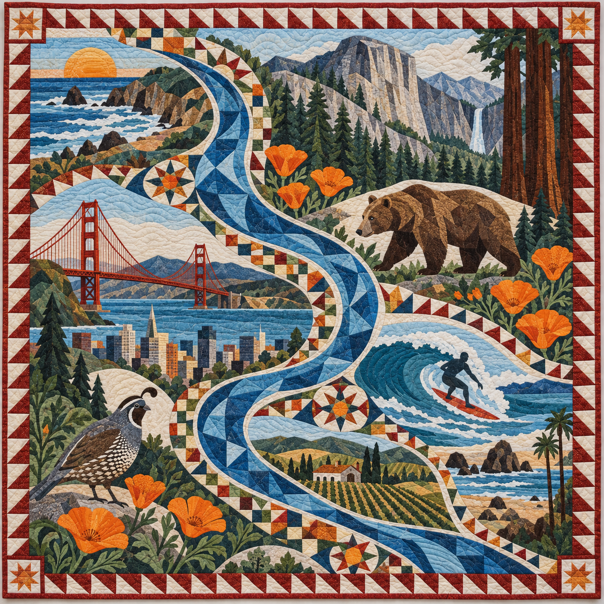 California River Of Stories TD181026444 Quilt Blanket