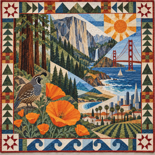 California Mosaic Horizons TD181026449 Quilt Blanket