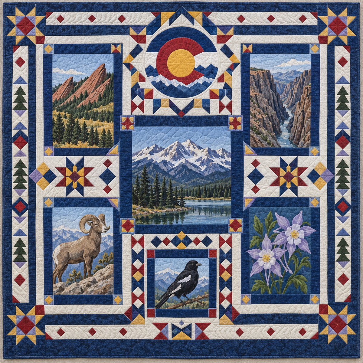 Colorado Landmark Windows TD181026453 Quilt Blanket