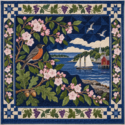 Connecticut Botanical Heritage TD181026462 Quilt Blanket
