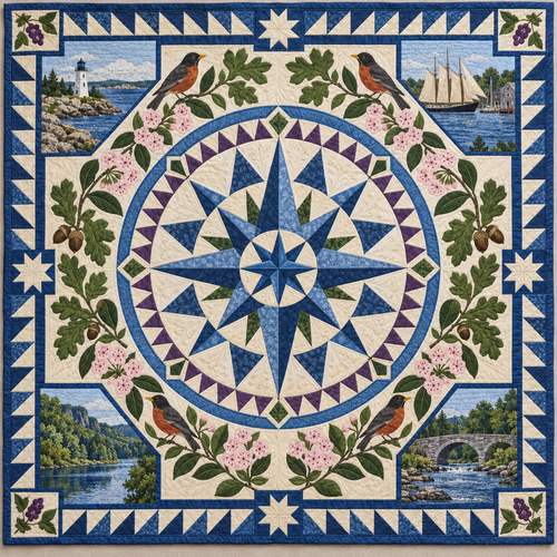Connecticut Radiant Compass TD181026467 Quilt Blanket