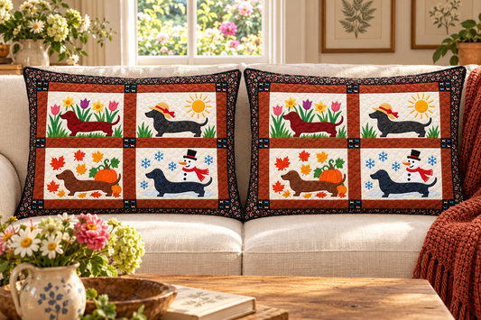 Dachshund Seasonal Parade couch mockup