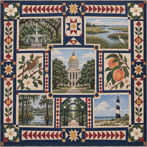 Georgia Landmark Windows TD181026493 Quilt Blanket