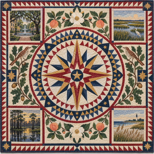 Georgia Radiant Compass TD181026497 Quilt Blanket
