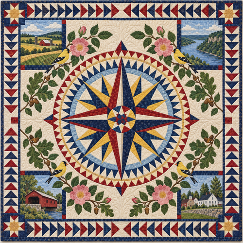 Iowa Radiant Compass TD181026517 Quilt Blanket