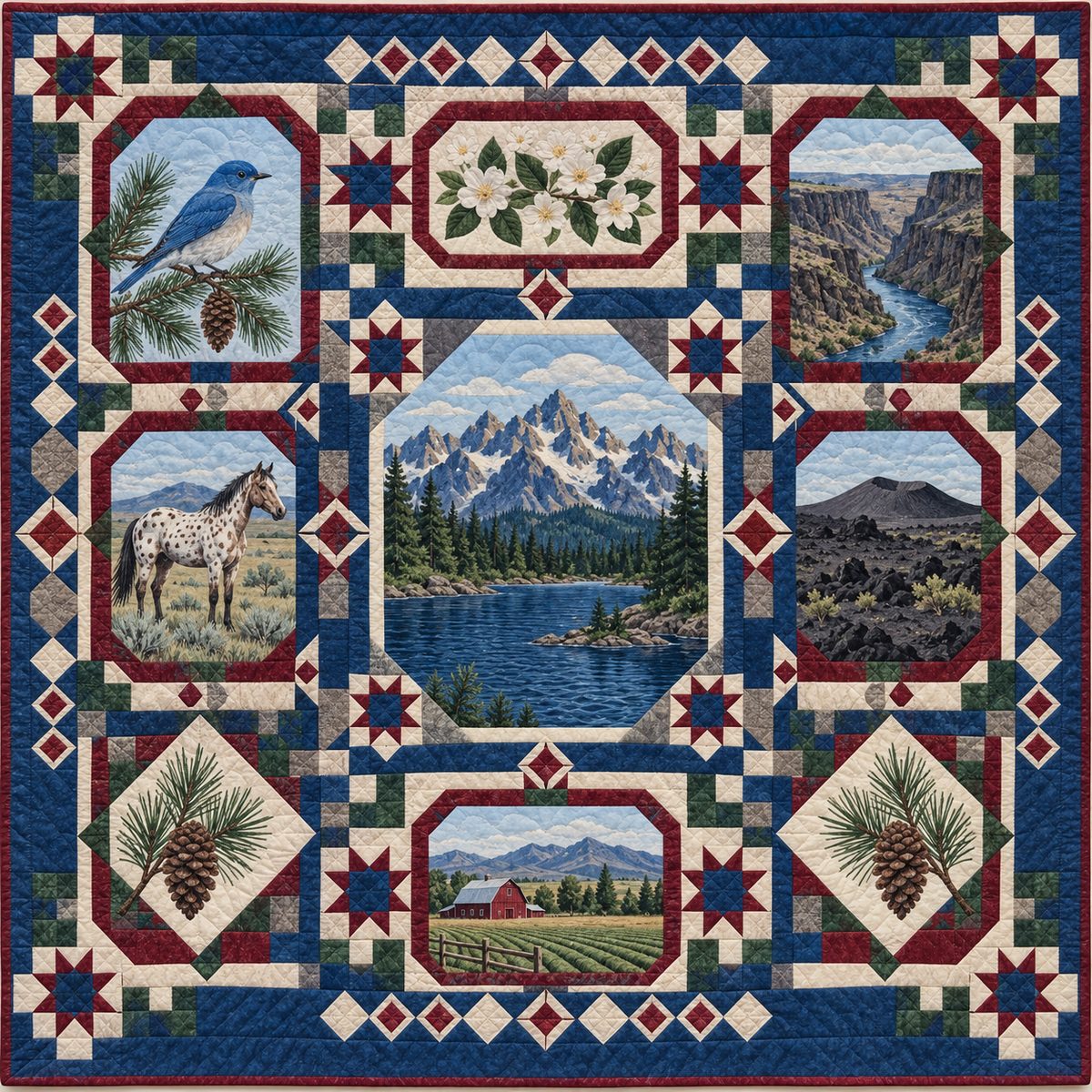Idaho Landmark Windows TD181026523 Quilt Blanket