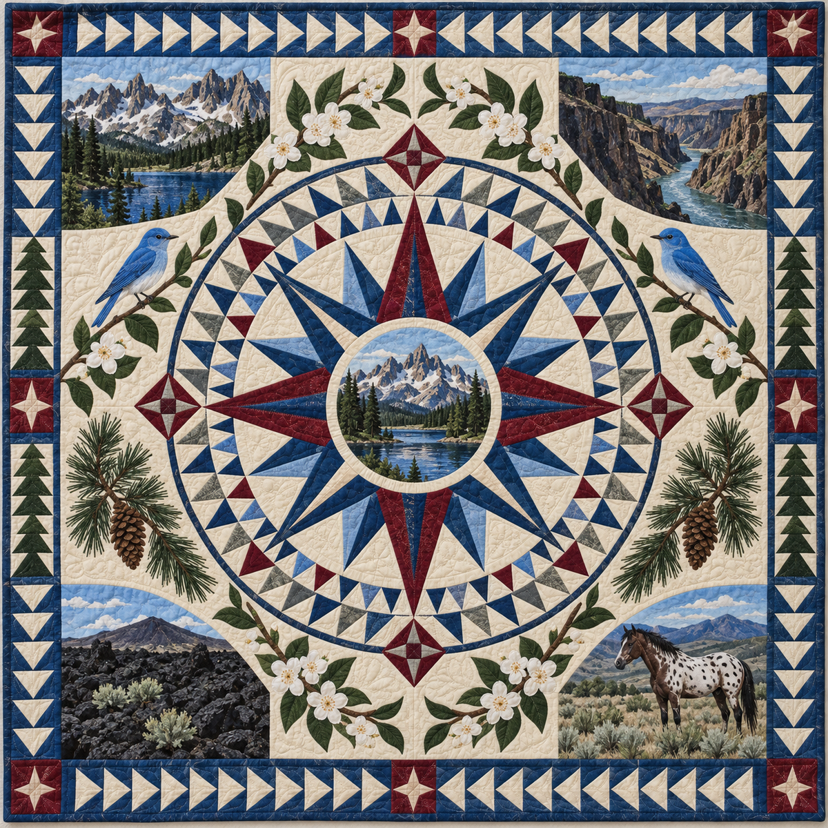 Idaho Radiant Compass TD181026527 Quilt Blanket