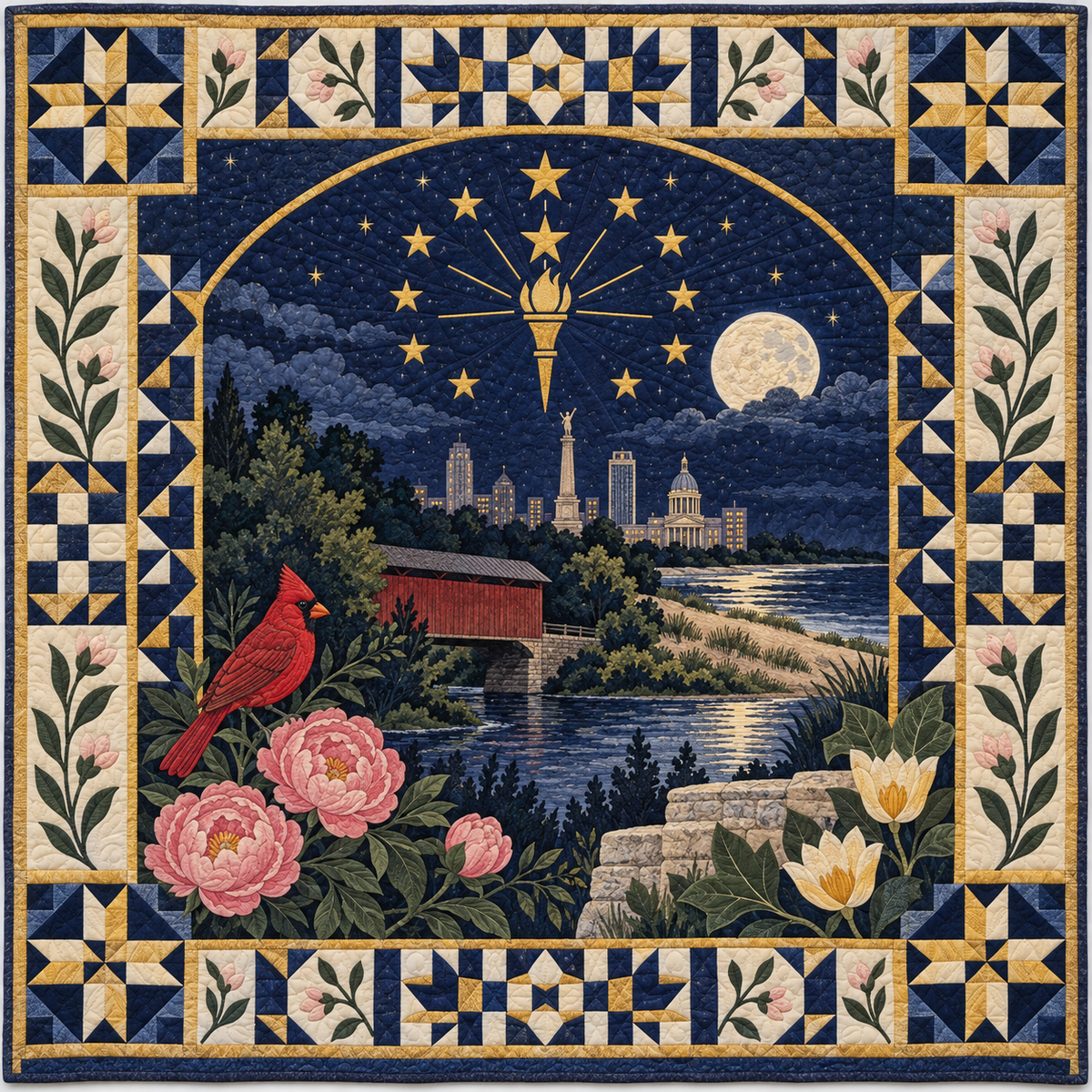Indiana Night Garden TD181026545 Quilt Blanket