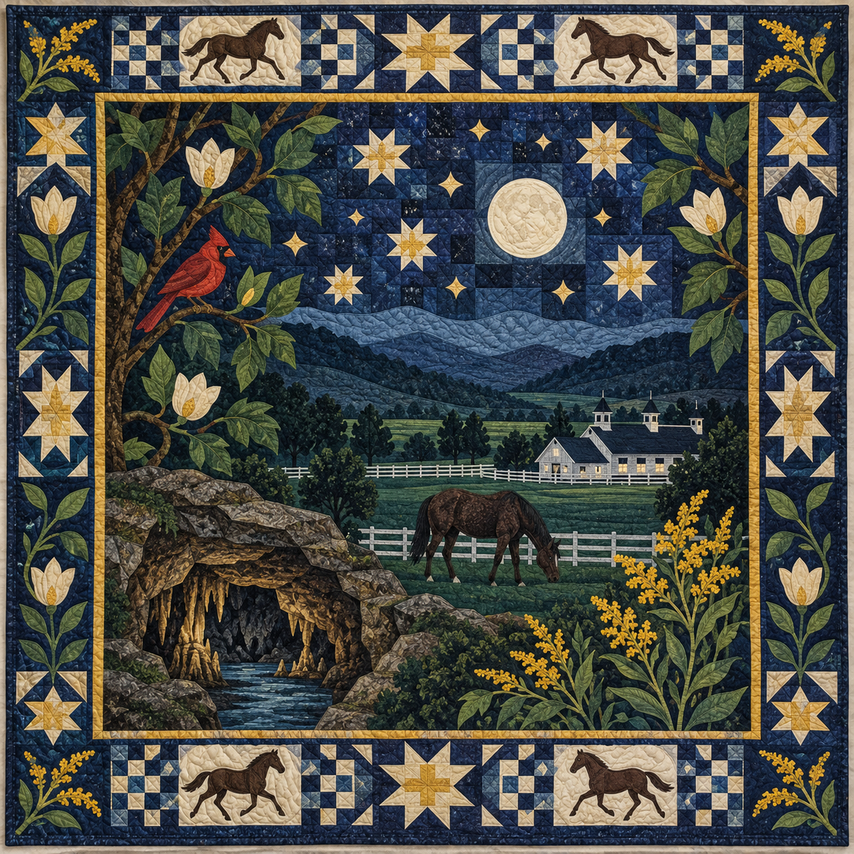 Kentucky Night Garden TD181026565 Quilt Blanket