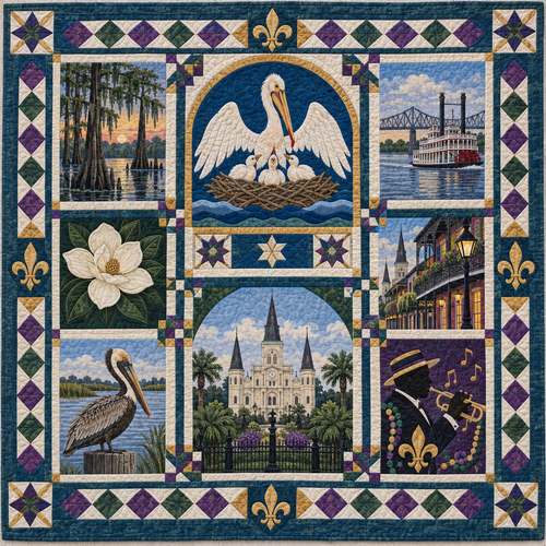 Louisiana Landmark Windows TD181026573 Quilt Blanket