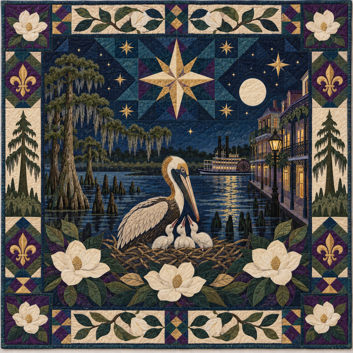 Louisiana Night Garden TD181026575 Quilt Blanket