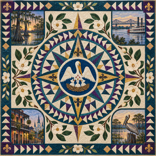Louisiana Radiant Compass TD181026577 Quilt Blanket