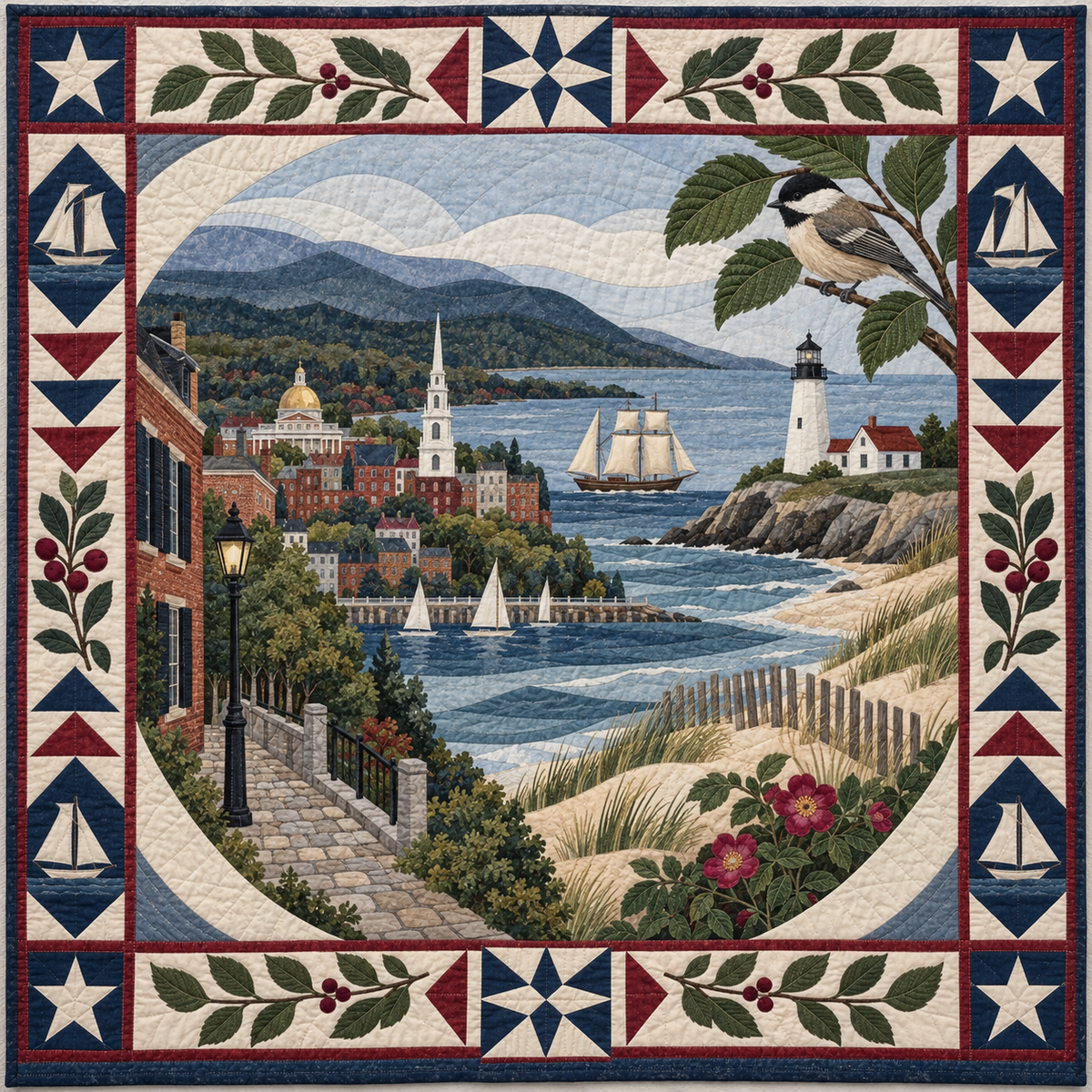 Massachusetts Landscape Tapestry TD181026581 Quilt Blanket