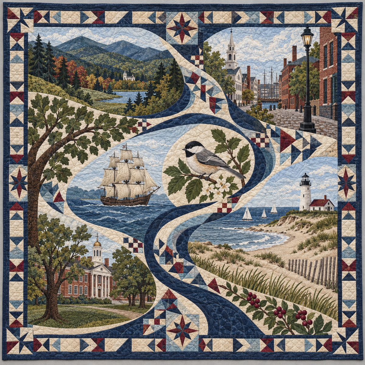 Massachusetts River Of Stories TD181026584 Quilt Blanket