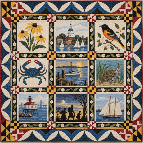 Maryland Heritage Album TD181026596 Quilt Blanket