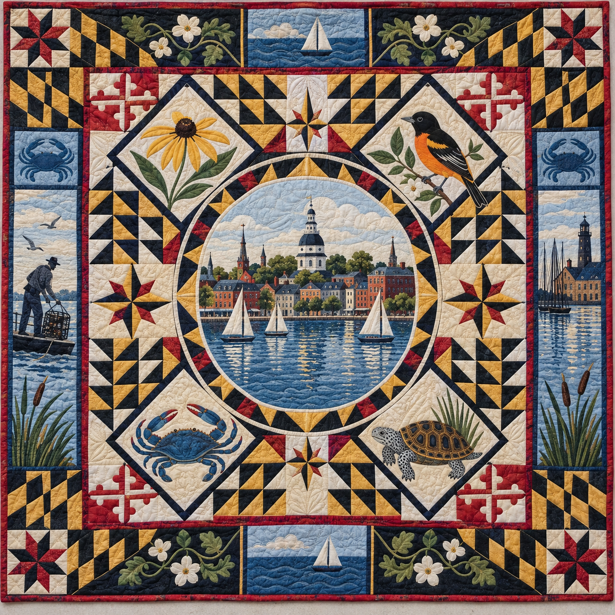 Maryland Celebration In Cloth TD181026600 Quilt Blanket