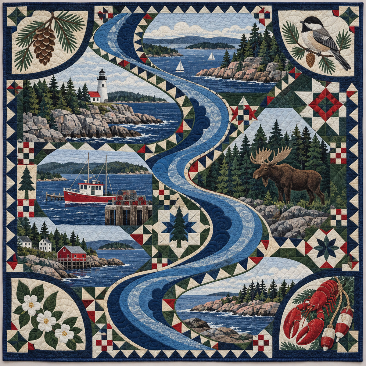 Maine River Of Stories TD181026604 Quilt Blanket