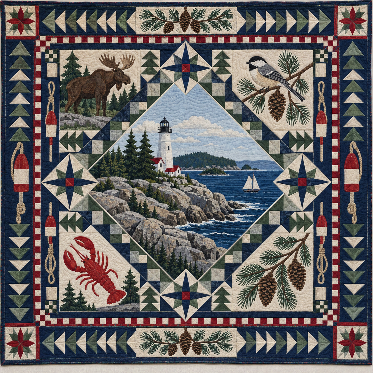 Maine Celebration In Cloth TD181026610 Quilt Blanket