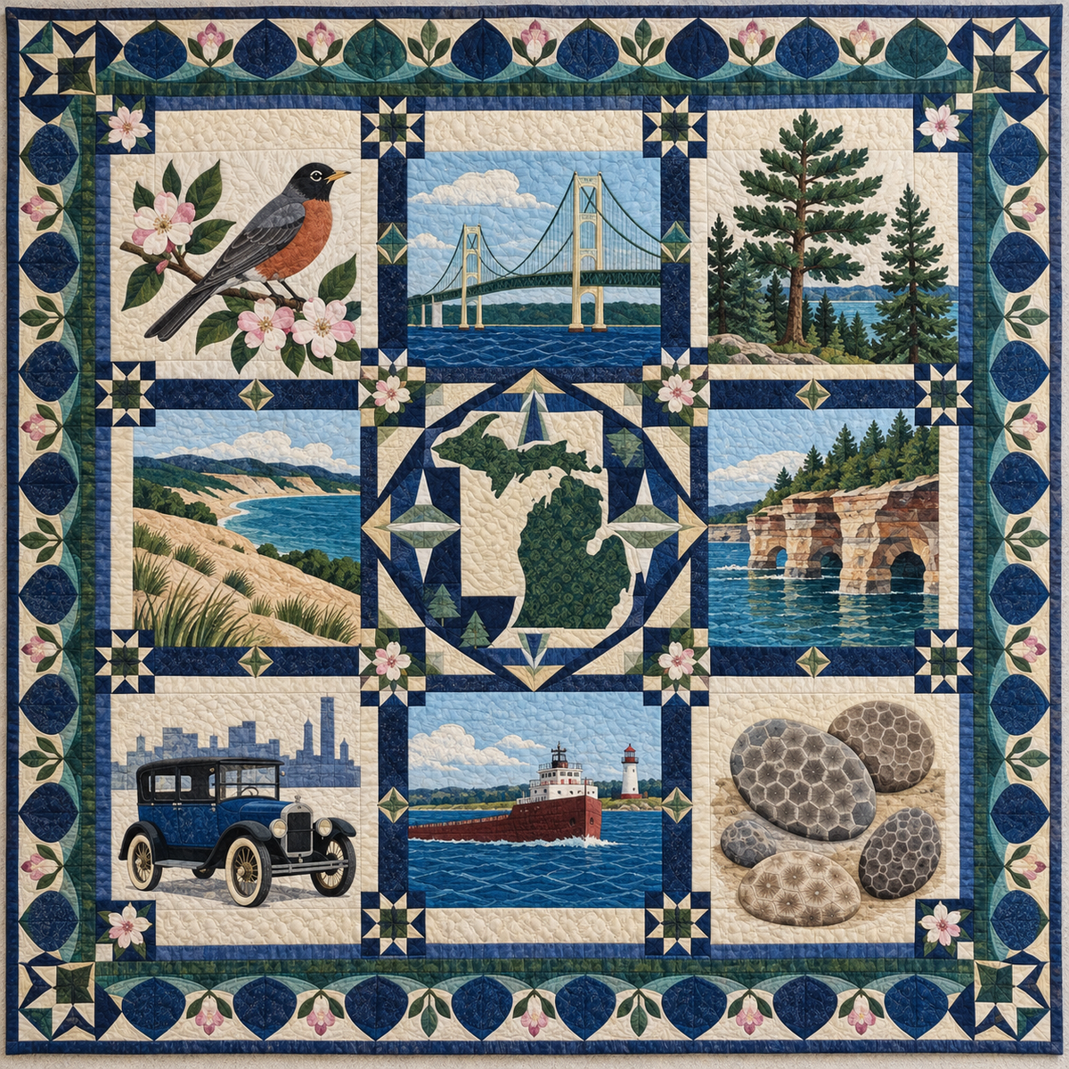 Michigan Heritage Album TD181026616 Quilt Blanket