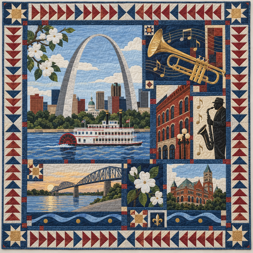 Missouri Gateway River Jazz TD1410261072 Quilt Blanket