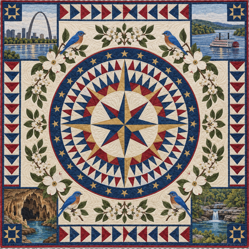 Missouri Radiant Compass TD181026637 Quilt Blanket