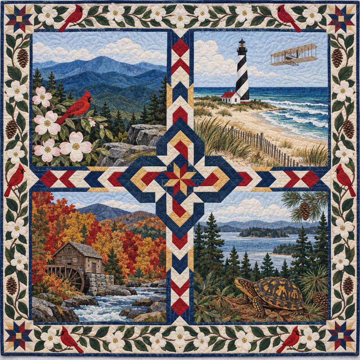 North Carolina Four Seasons TD181026668 Quilt Blanket