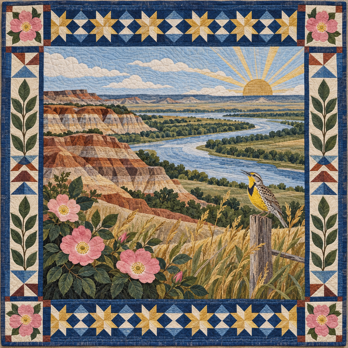North Dakota Landscape Tapestry TD181026671 Quilt Blanket