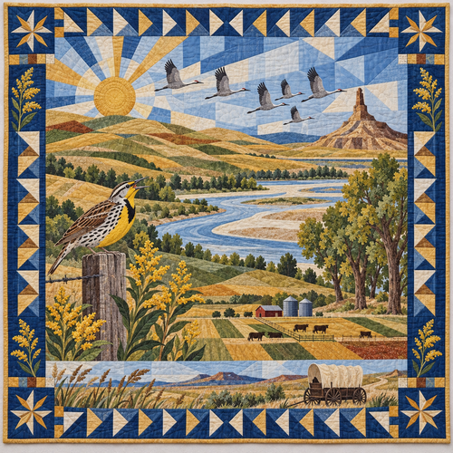 Nebraska Mosaic Horizons TD181026689 Quilt Blanket