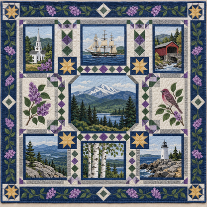 New Hampshire Landmark Windows TD181026693 Quilt Blanket