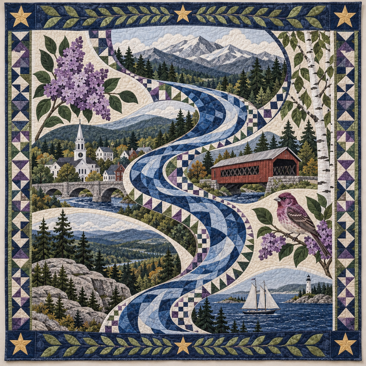 New Hampshire River Of Stories TD181026694 Quilt Blanket