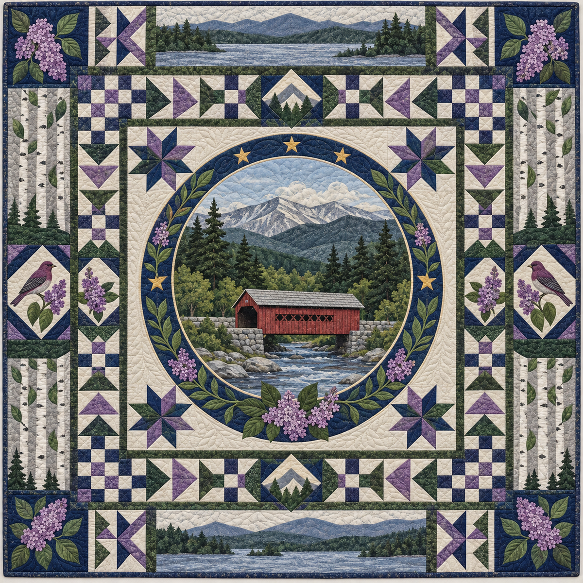 New Hampshire Celebration In Cloth TD181026700 Quilt Blanket