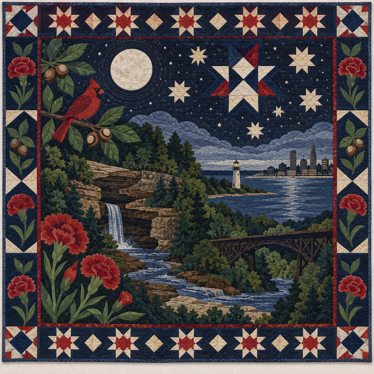 Ohio Night Garden TD181026745 Quilt Blanket