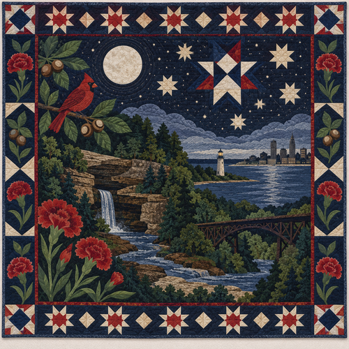 Ohio Night Garden TD181026745 Quilt Blanket