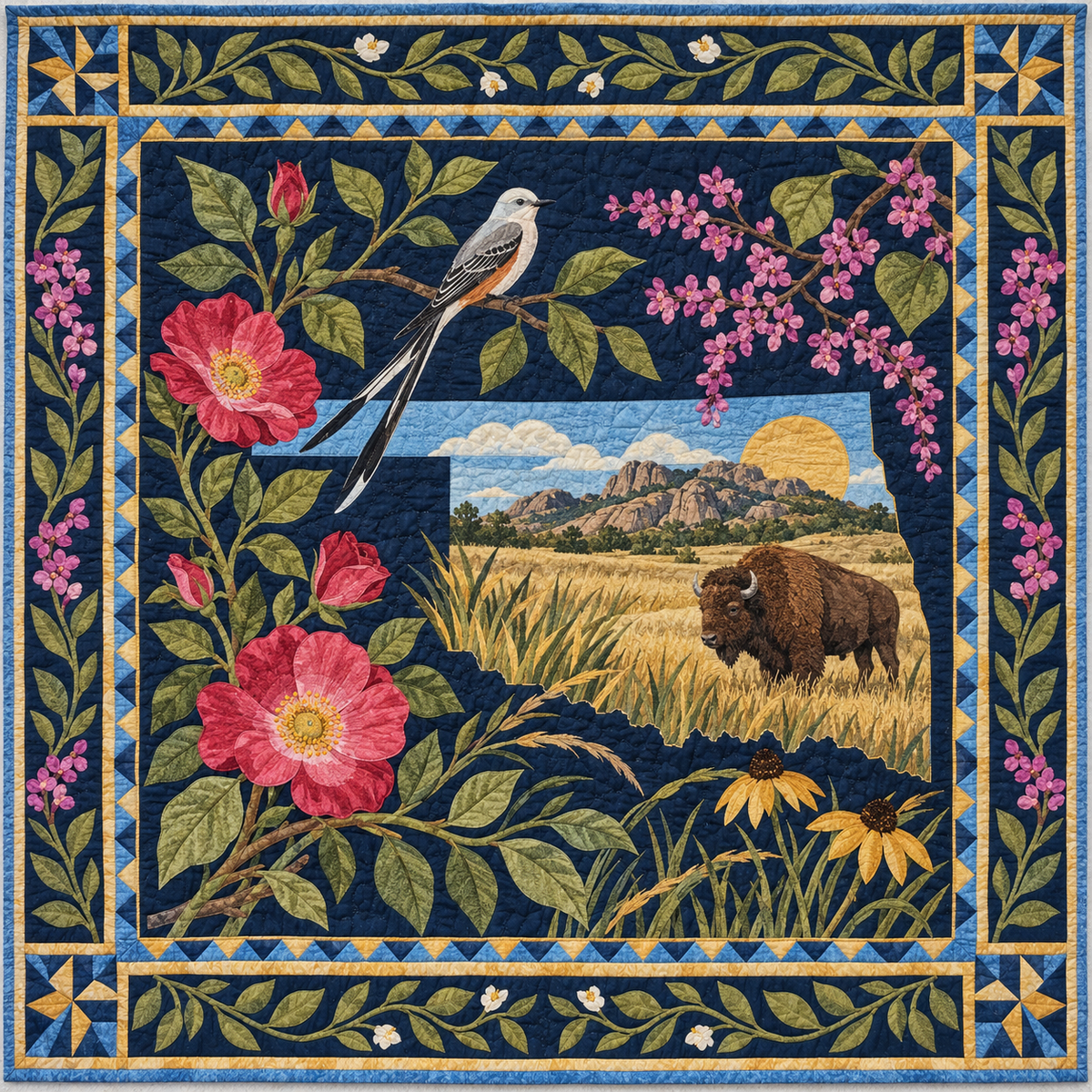 Oklahoma Botanical Heritage TD181026752 Quilt Blanket