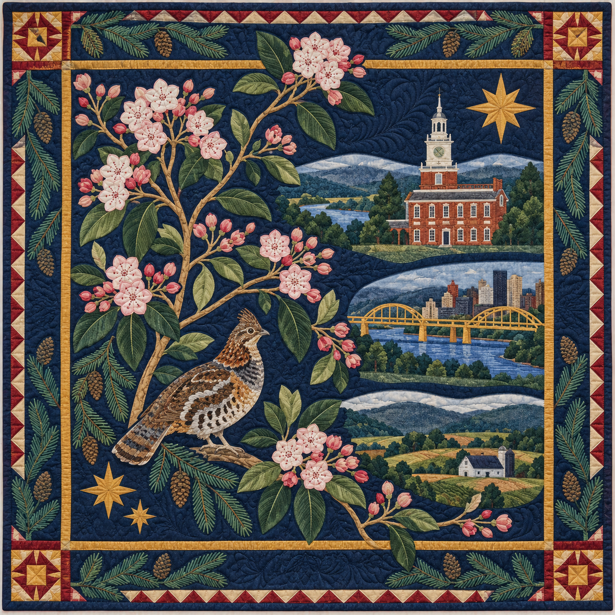 Pennsylvania Botanical Heritage TD181026772 Quilt Blanket