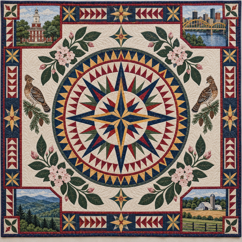 Pennsylvania Radiant Compass TD181026777 Quilt Blanket