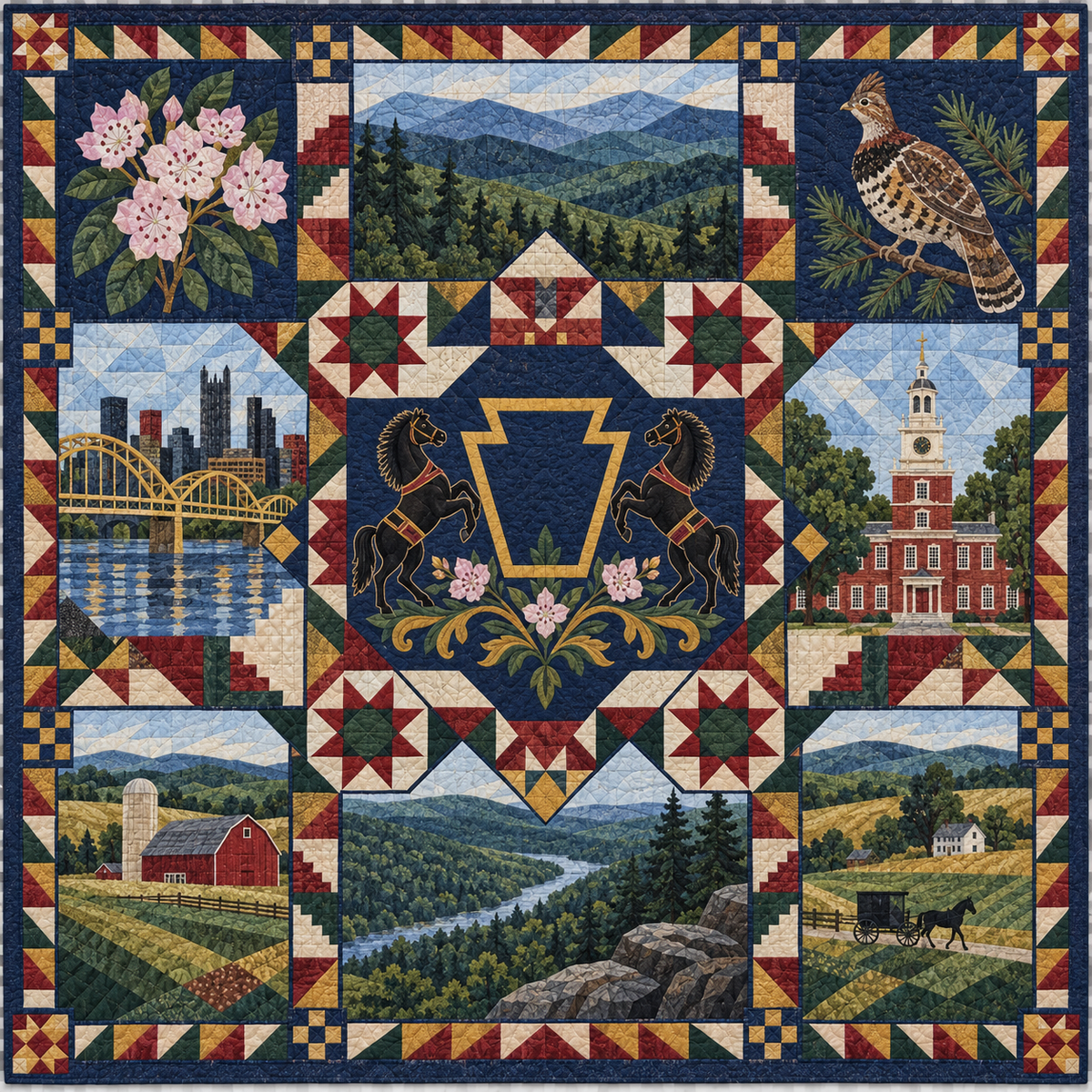 Pennsylvania Mosaic Horizons TD181026779 Quilt Blanket