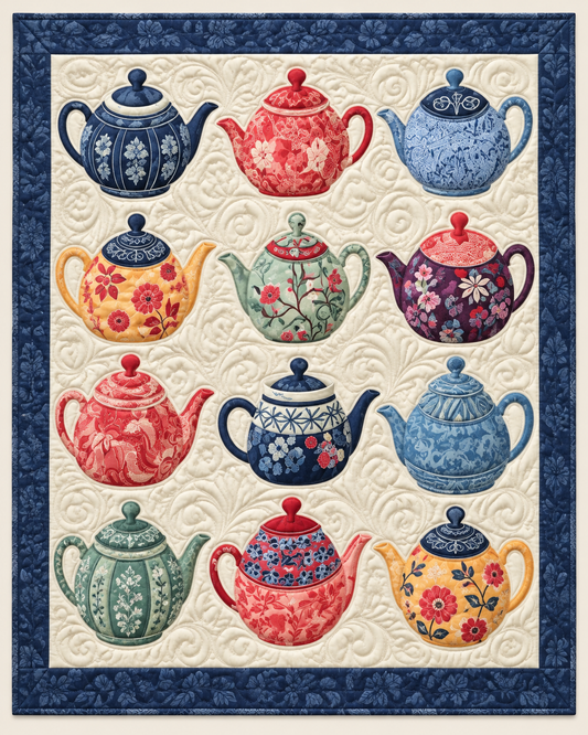 Patterned Teapot Collection TD101026378 Quilt Blanket