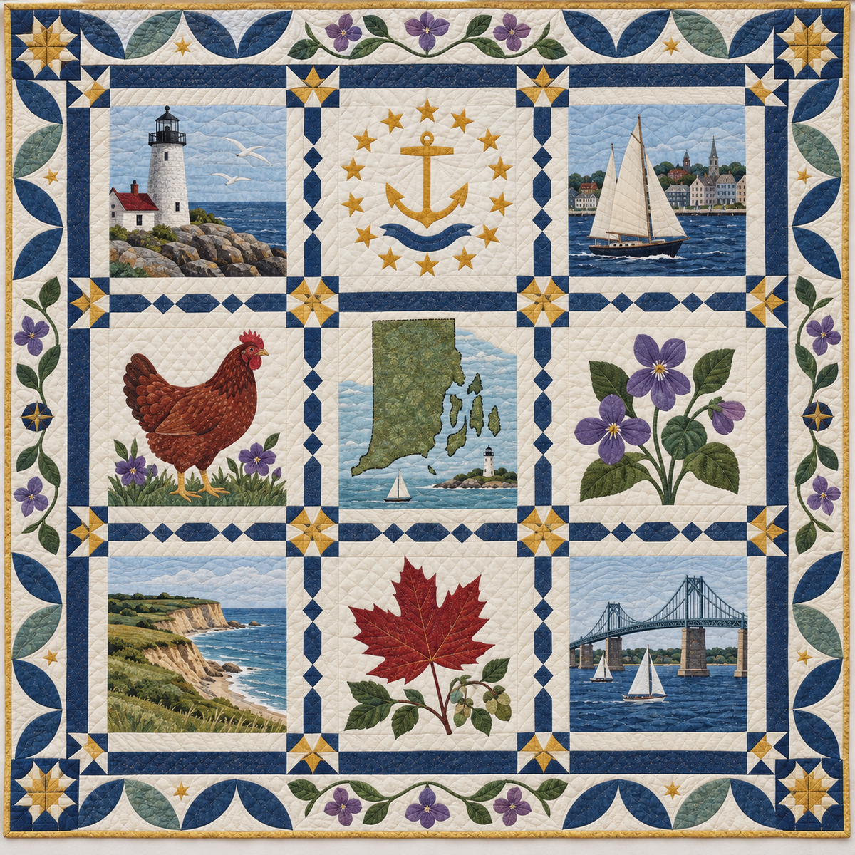 Rhode Island Heritage Album TD181026786 Quilt Blanket