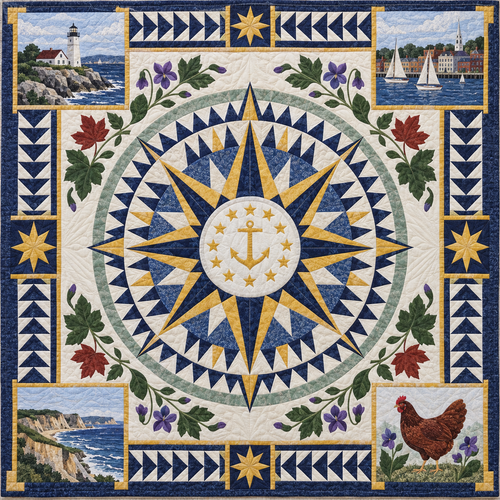 Rhode Island Radiant Compass TD181026787 Quilt Blanket
