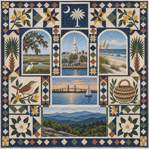 South Carolina Landmark Windows TD181026793 Quilt Blanket